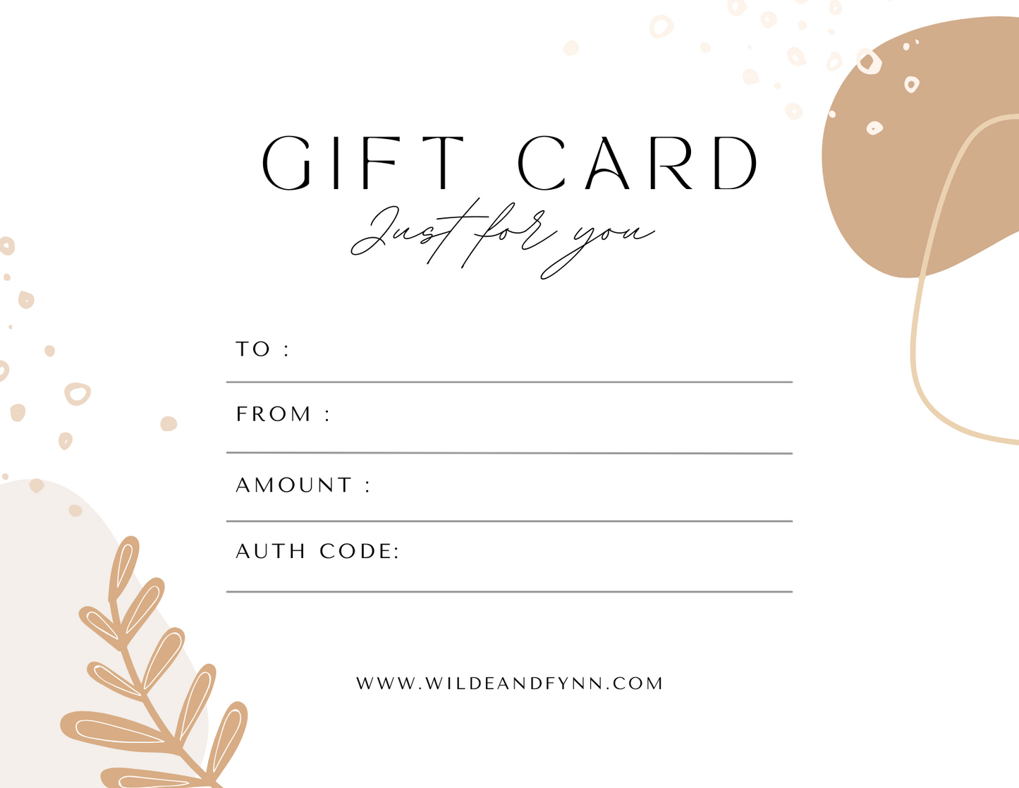 W&F Gift Card